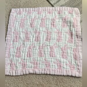 Doll Blanket Bunny 100% Cotton Angel Dear Pink & White girls/boys (16in x 17in)